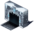 A dungeon gate of carved stone