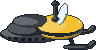 A snowmobile