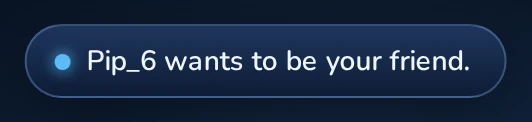 The message that a friend request has arrived.