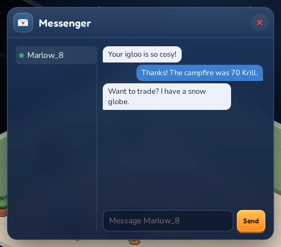 A conversation in the Messenger.