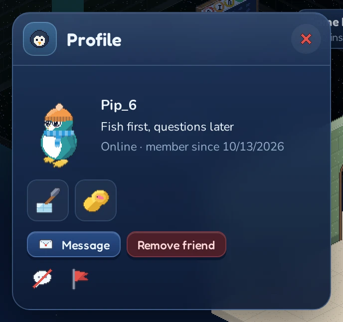 A profile with two badges.
