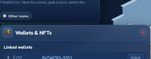 Trying to link a wallet that another penguin already uses.