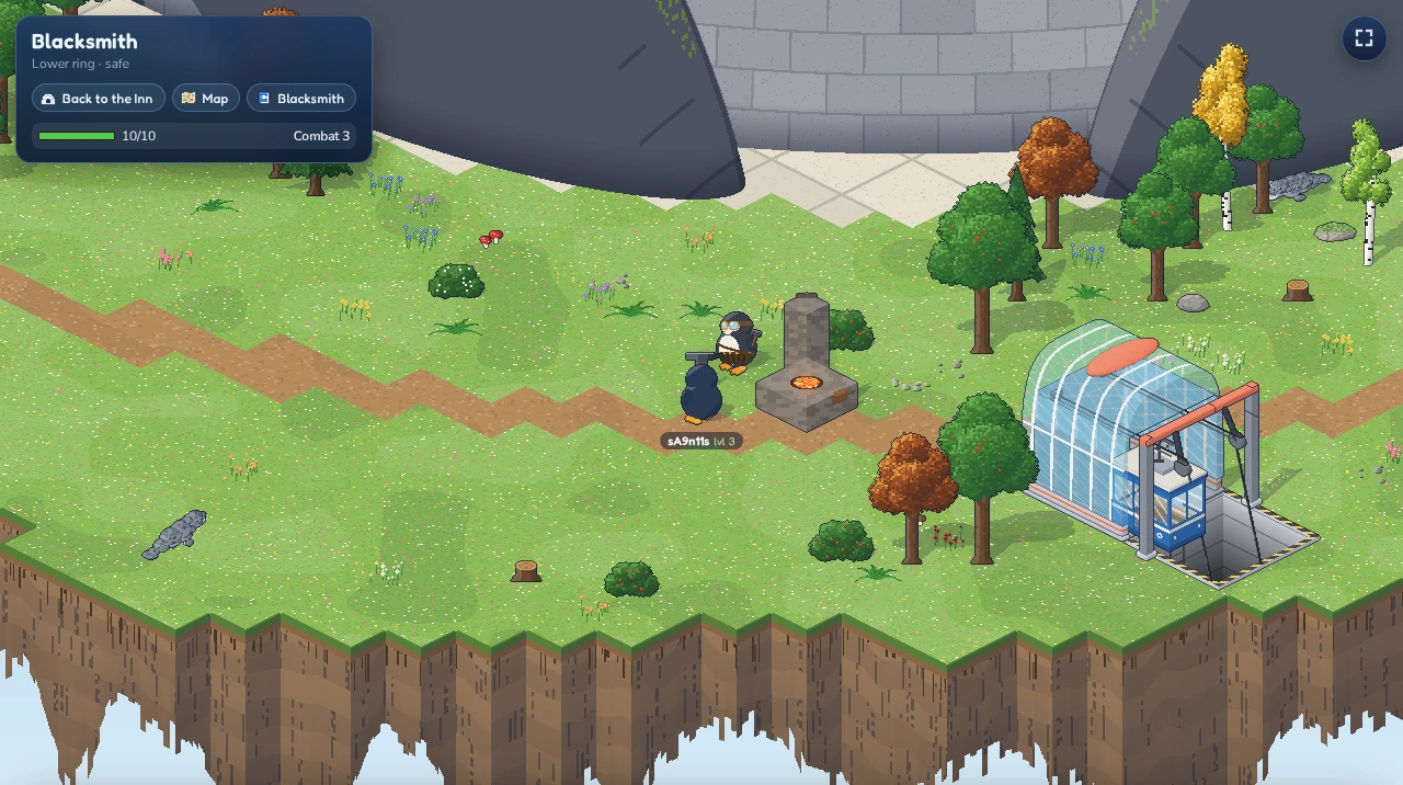 The blacksmith's yard by the Forge Line station.